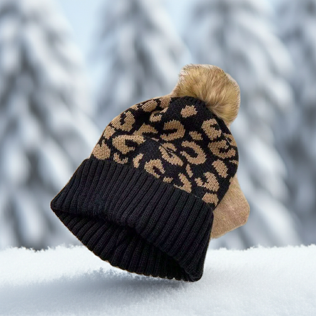 Adriana Leopard Beanie