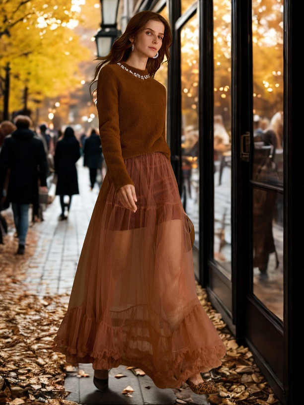 Trina Ruffled Tulle Skirt